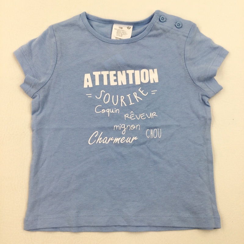 'Attention' Blue T-Shirt - Boys 9-12 Months