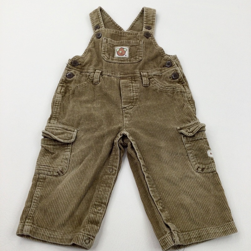 Brown Cord Dungarees - Boys 12-18 Months