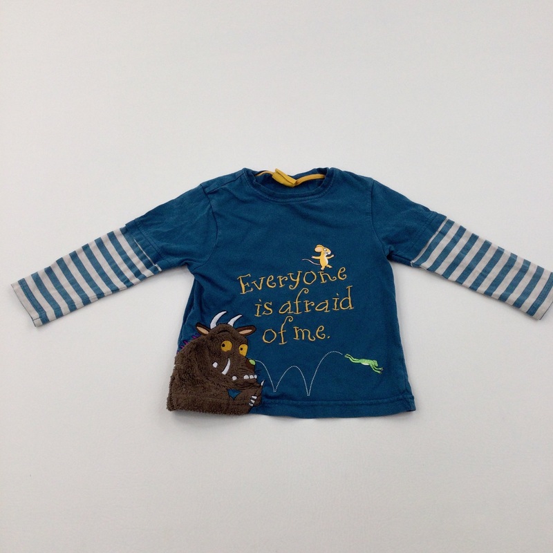 'Everyone Is Afraid Of Me' Gruffalo Teal & Grey Long Sleeved Top - Boys 18-24 Months