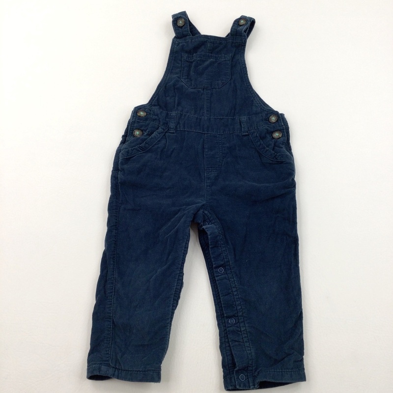 Navy Cord Lined Dungarees - Boys 18-24 Months