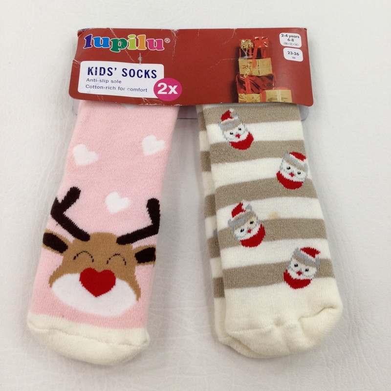 **NEW** Reindeer & Owls Pink Beige & Brown Non-Slip Socks - Girls 2-4 Years