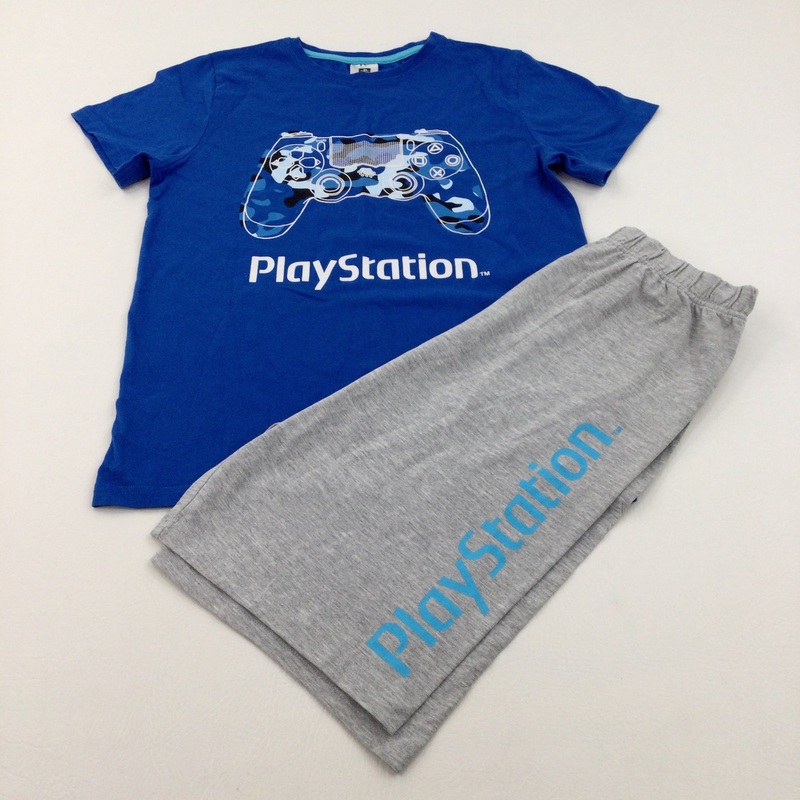'Playstation' Blue & Grey Short Pyjamas - Boys 12 Years