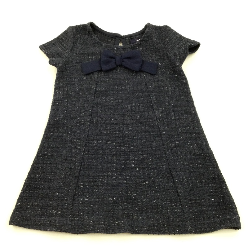 Sparkly Navy Woven Dress - Girls 12-18 Months