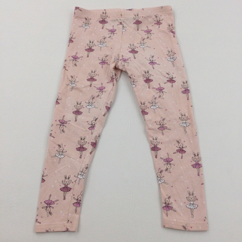 Ballerina Bunnies Pink Leggings - Girls 4-5 Years