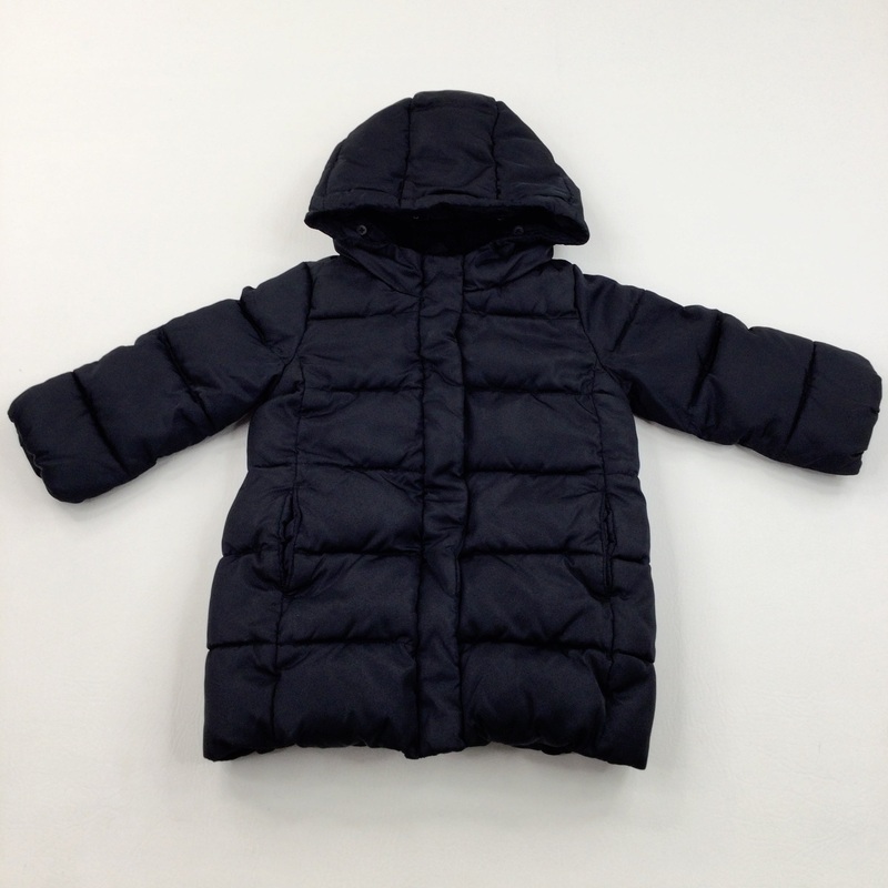 Black Longline Padded Winter Coat - Girls 3 Years