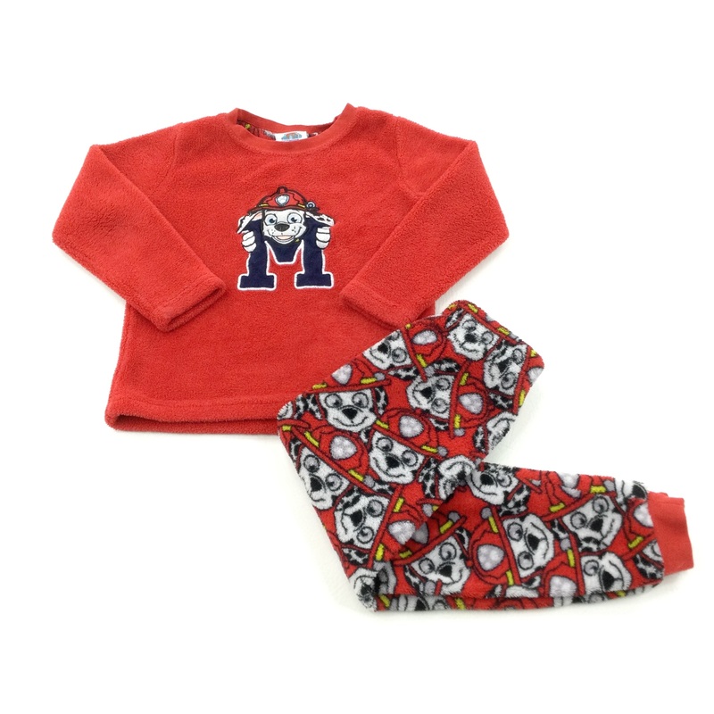 'M' Marshall Paw Patrol Red Fleece Pyjamas - Boys 3-4 Years