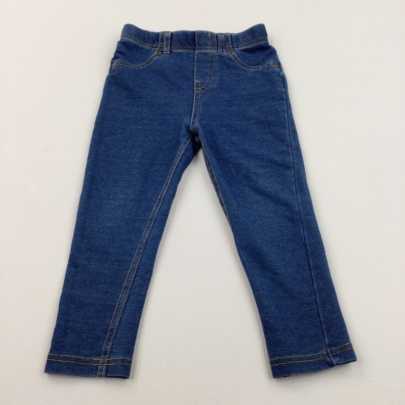 Mid Blue Denim Effect Jeggings - Girls 12-18 Months