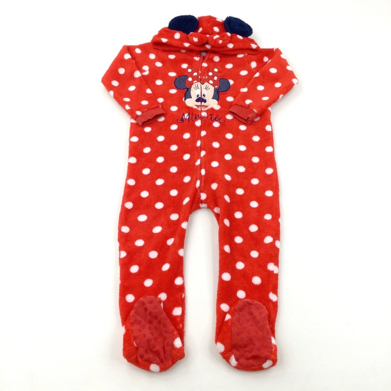 'Minnie' Mouse Red Spotty Fleece Onesie - Girls 2-3 Years