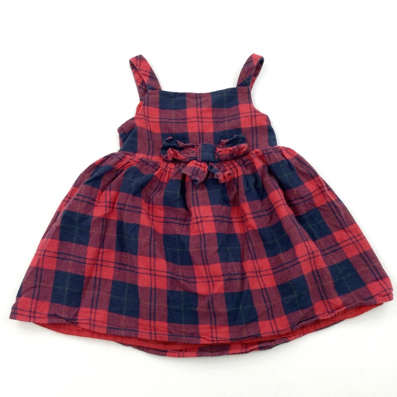 Red & Navy Tartan Dress - Girls 2-3 Years