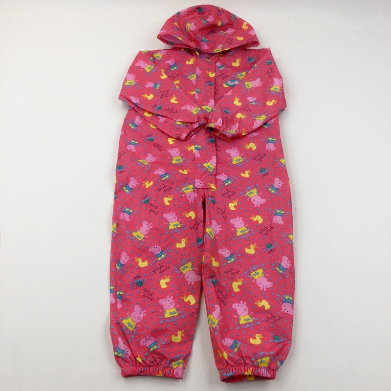 'Splish Splash' Peppa Pig Pink Lightweight Puddlesuit - Girls 3-4 Years