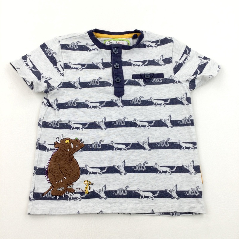 The Gruffalo Navy & Grey Striped T-Shirt - Boys 2-3 Years