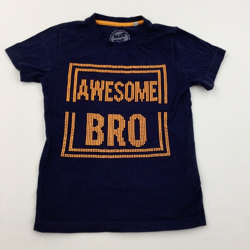 'Awesome Bro' Navy T-Shirt - Boys 6-7 Years