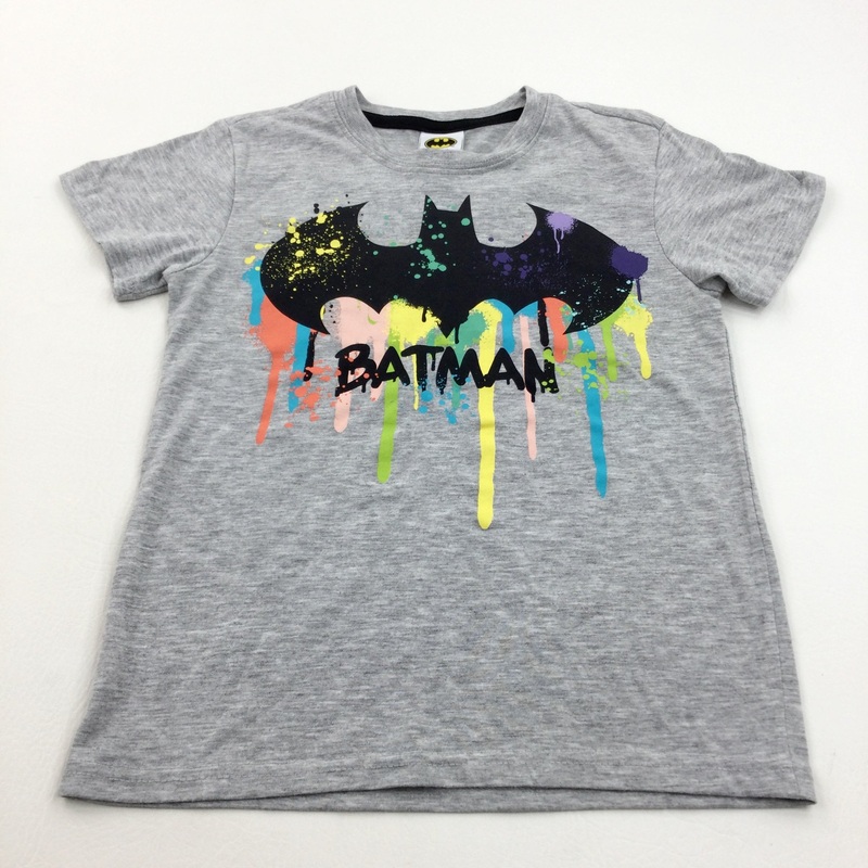 'Batman' Logo Grey T-Shirt - Boys 7-8 Years