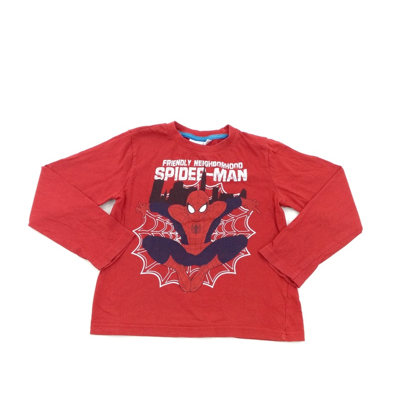'Friendly Neighborhood Spider-Man' Red Long Sleeved Top - Boys 7-8 Years