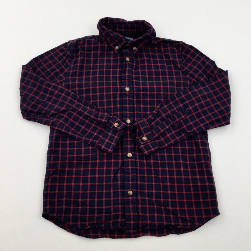 Navy & Red Long Sleeved Shirt - Boys 7-8 Years