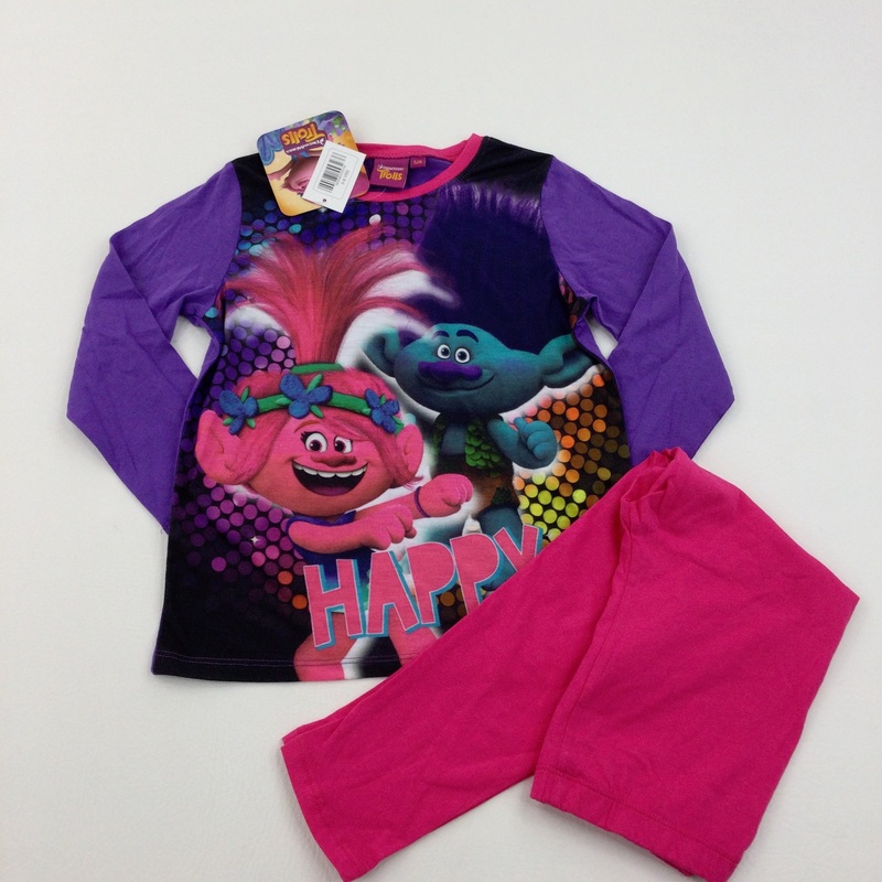 **NEW** 'Happy' Trolls Purple & Pink Pyjamas - Girls 5-6 Years