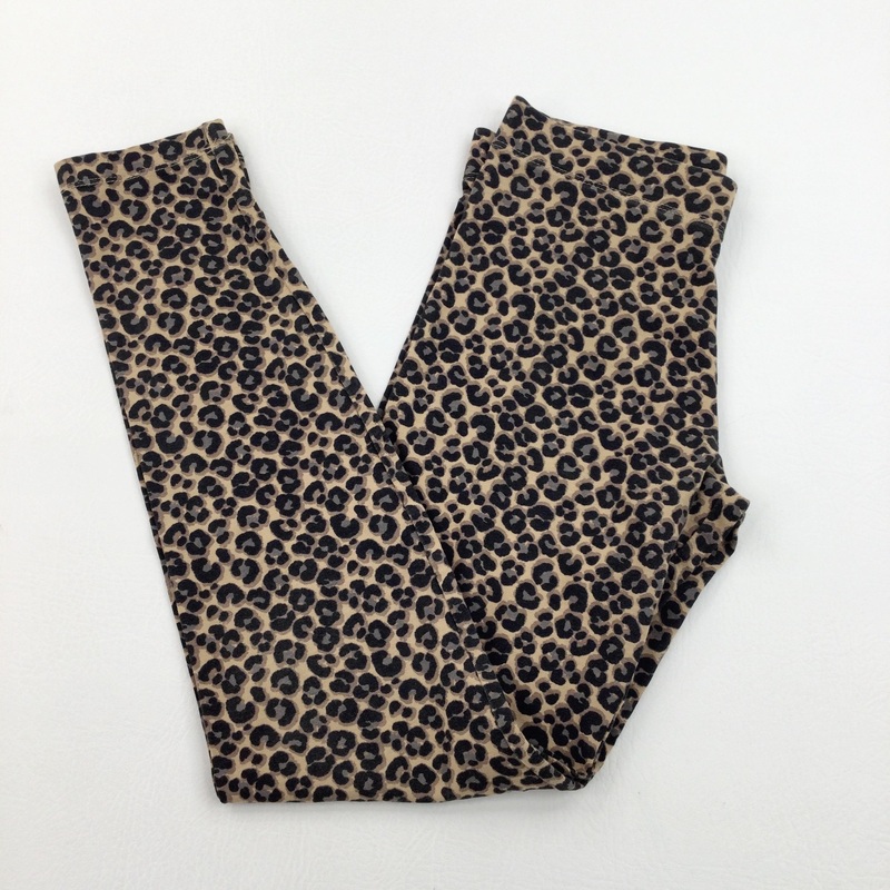 Animal Print Light Brown Leggings - Girls 11-12 Years