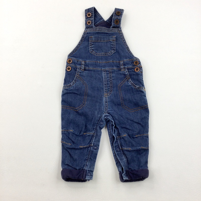 Denim Blue Dungarees - Boys 6-9 Months