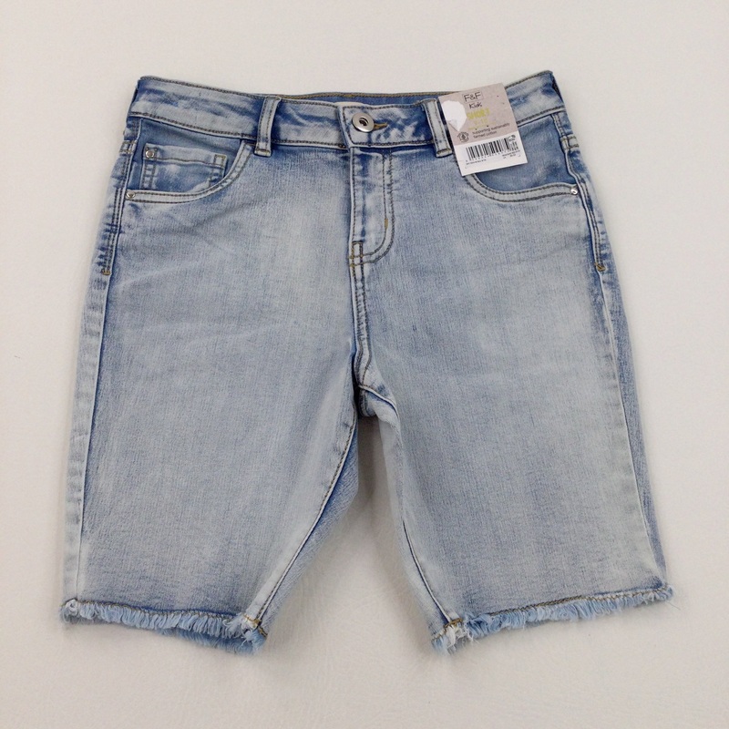 **NEW** Light Blue Denim Shorts With Adjustable Waist - Girls 9-10 Years