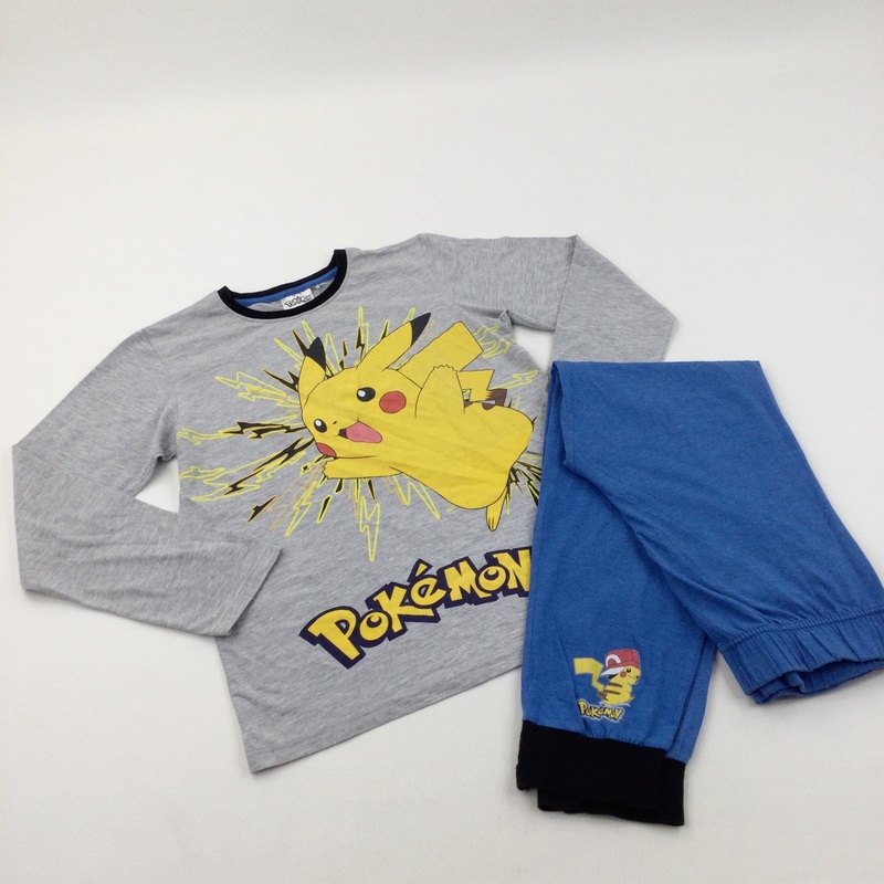 'Pokemon' Grey & Blue Pyjamas - Boys 12 Years