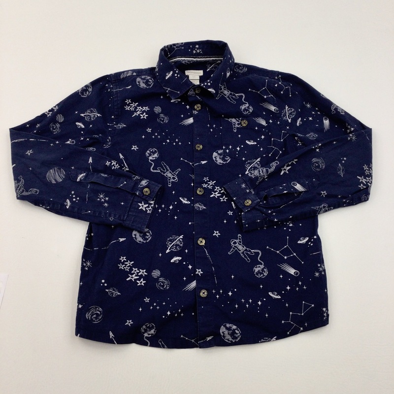 Space Theme Navy Long Sleeved Shirt - Boys 9-10 Years