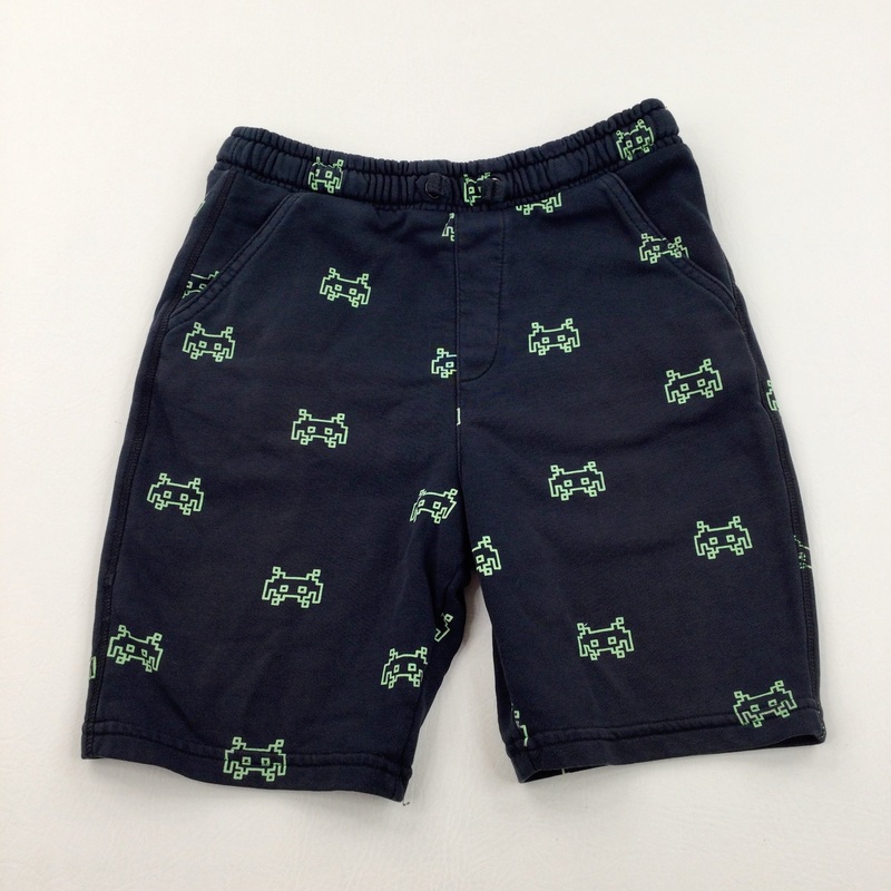 Video Game Navy Jersey Shorts- Boys 10-11 Years