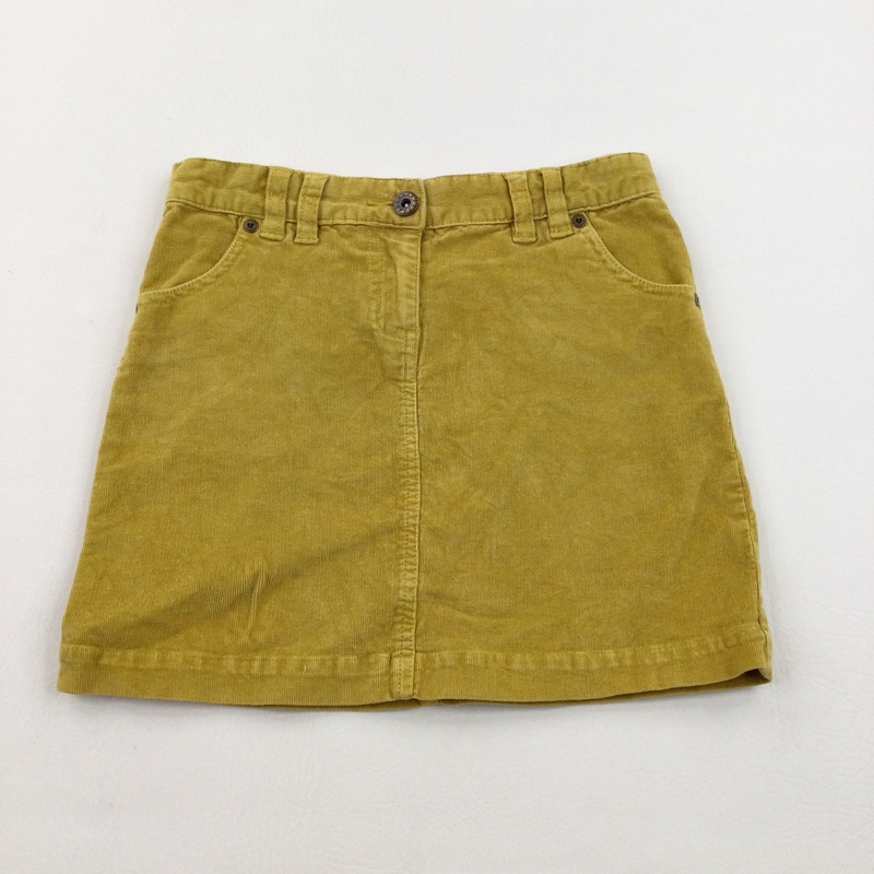 Yellow Cord Skirt With Adjustable Waist - Girls 10 Years