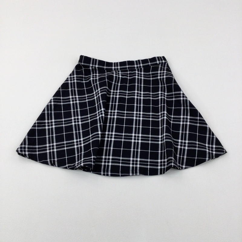 Black & White Checked Skirt - Girls 11-12 Years
