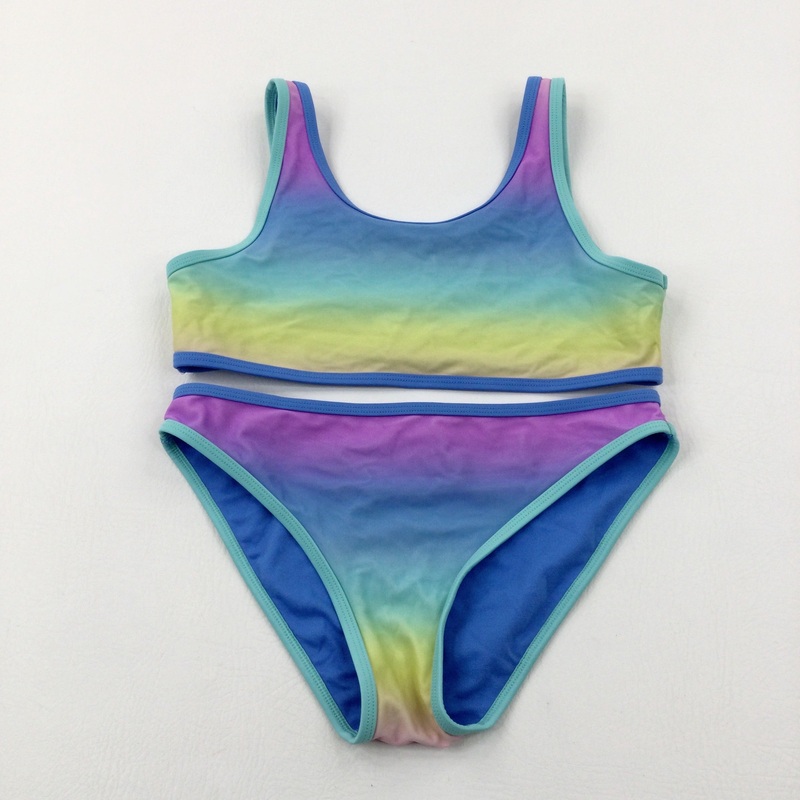 Colourful Blue & Yellow Bikini - Girls 12-13 Years