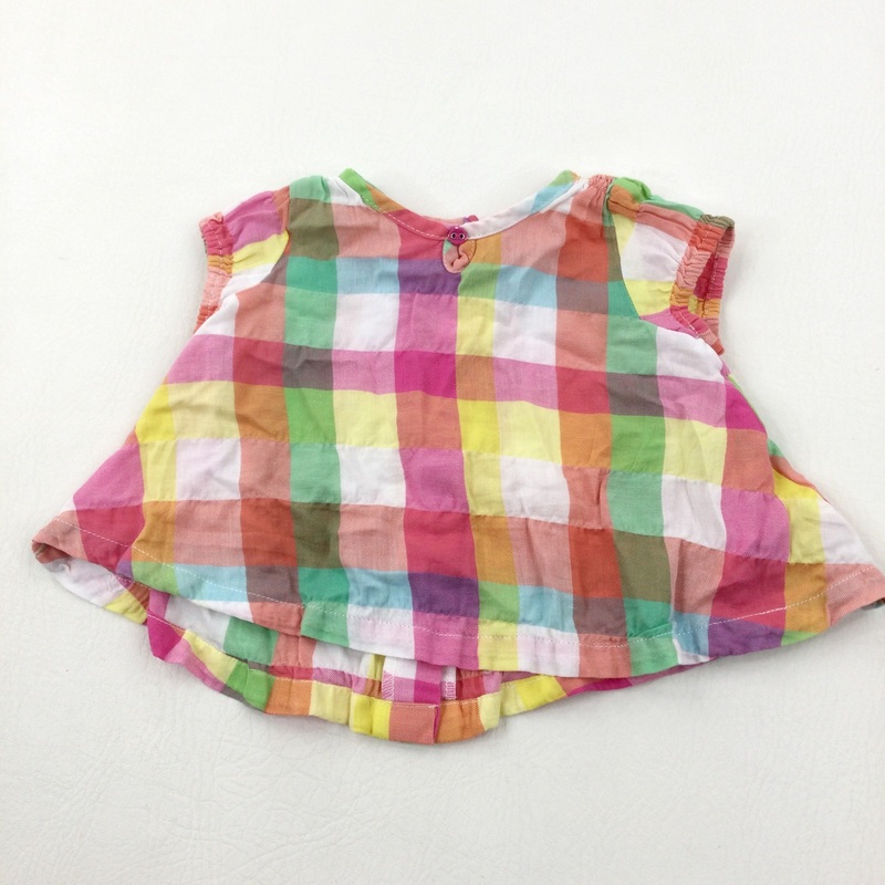 Colourful Checked Cotton Blouse - Girls 3-6 Months