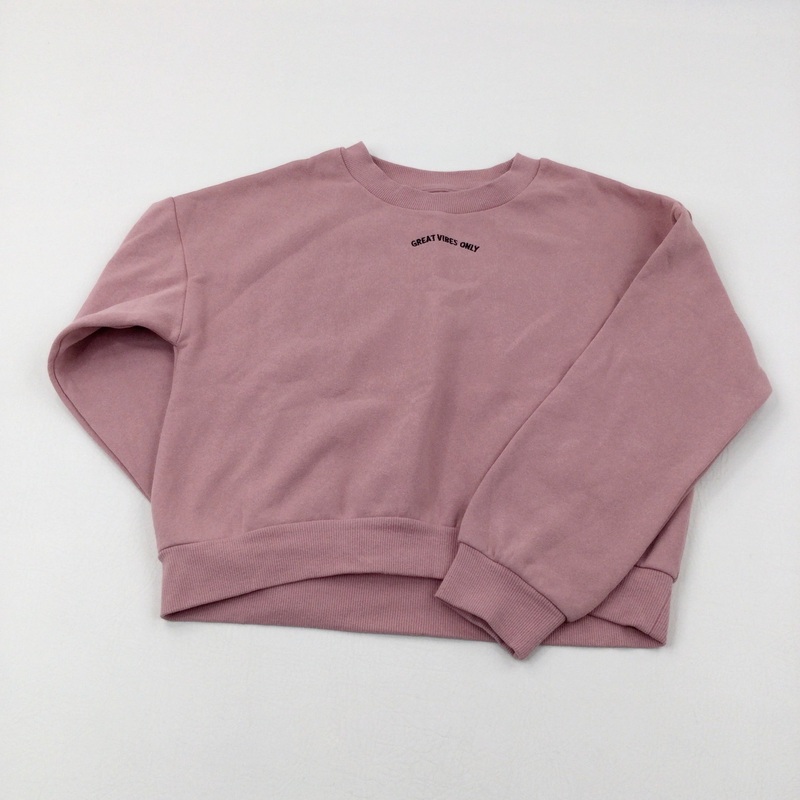 'Great Vibes Only' Dusky Pink Sweatshirt - Girls 11-12 Years