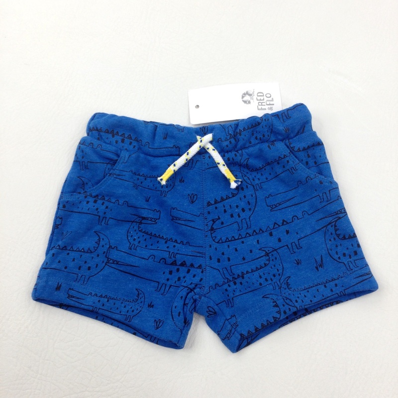 **NEW** Crocodiles Blue Jersey Shorts - Boys 3-6 Months