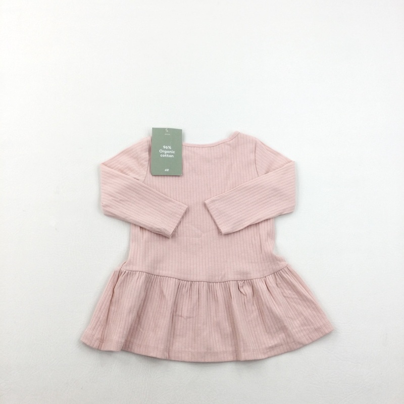 **NEW** Ribbed Pink Long Sleeve Dress - Girls 6-9 Months