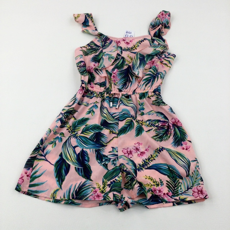 **NEW** Tropical Flowers Pink Playsuit - Girls 12-13 Years