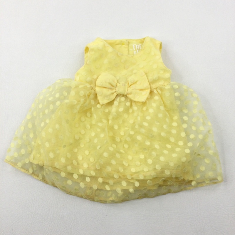 Spotty Yellow Party Dress - Girls 3-6 Months