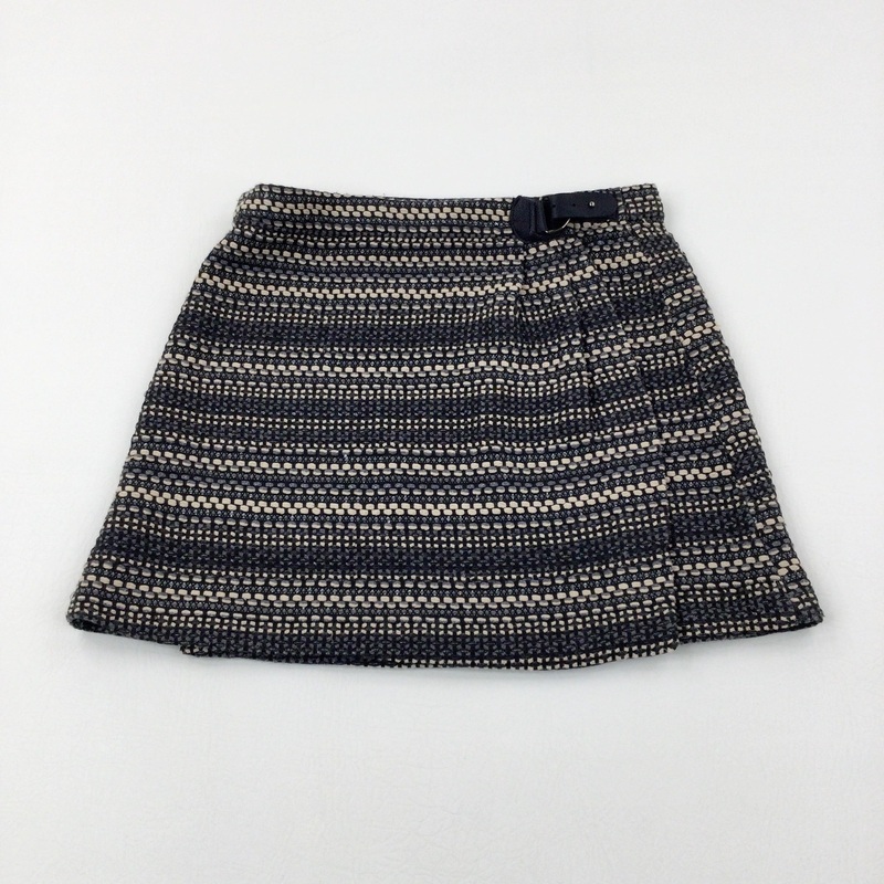 Textured Cream & Charcoal Grey Skirt - Girls 13-14 Years