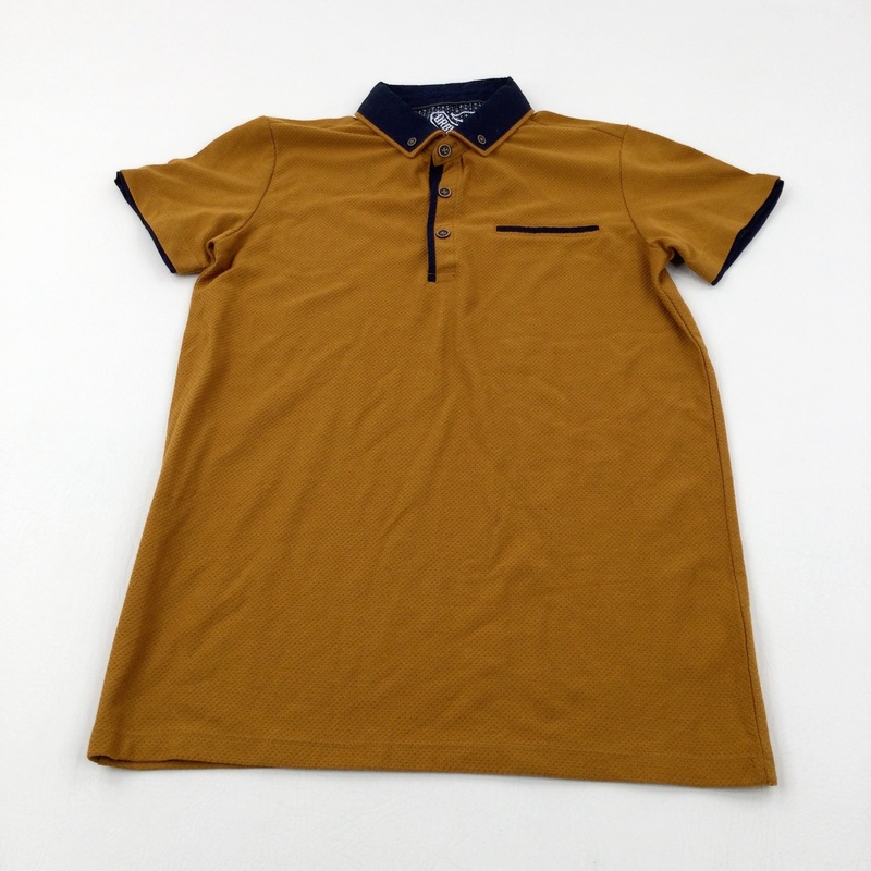 Textured Tan Polo Shirt - Boys 12-13 Years