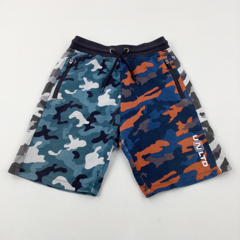 'Un Ltd' Camouflage Colourful Navy Shorts - Boys 11-12 Years