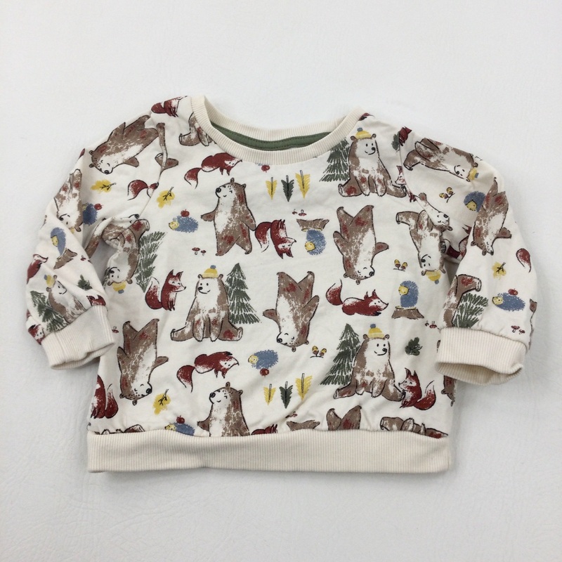 Woodland Creatures Cream Sweatshirt - Boys 6-9 Months