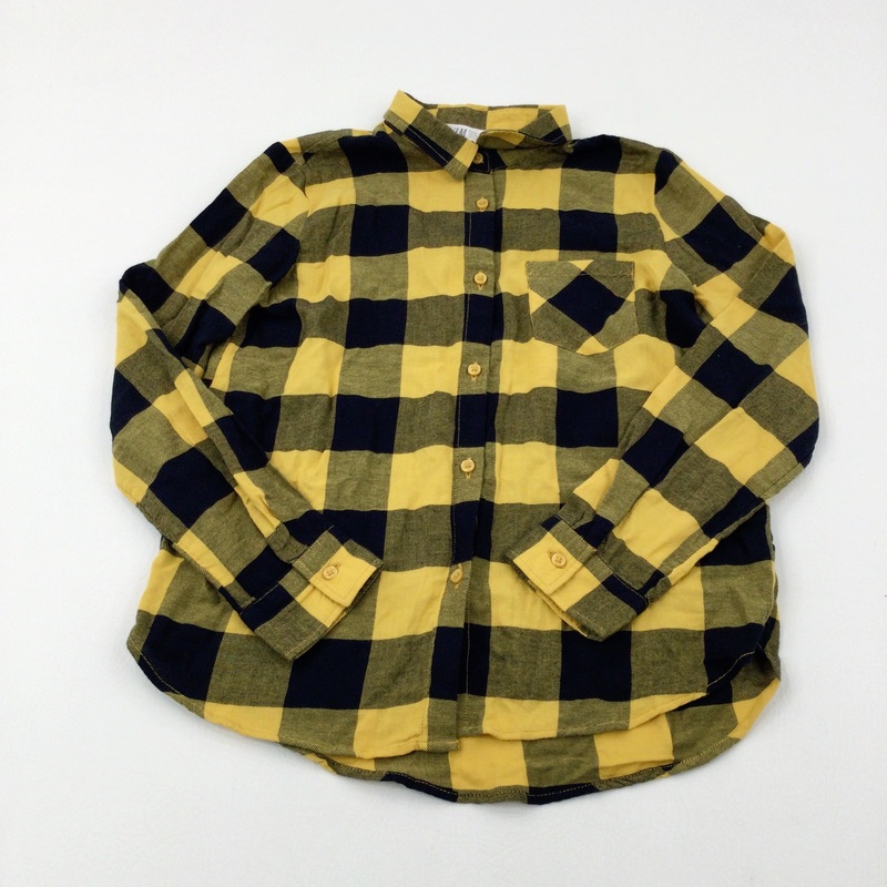 Yellow & Black Checked Long Sleeve Shirt - Girls 11-12 Years