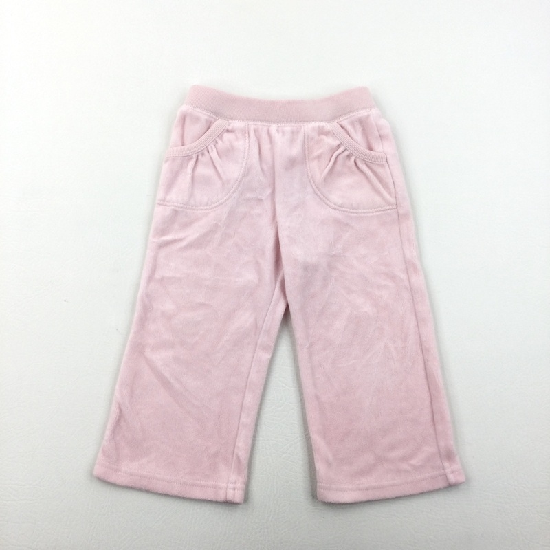 'Baby Gap' Pink Velour Wide Leg Joggers - Girls 18-24 Months