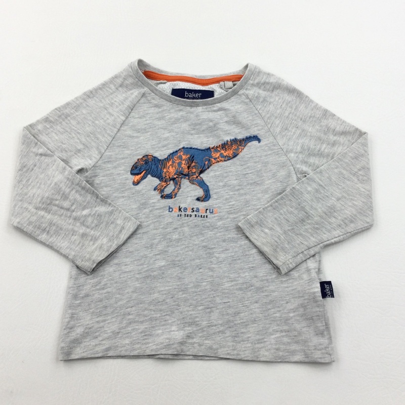 'Bakersaurus' Dinosaur Grey Long Sleeve Top - Boys 18-24 Months