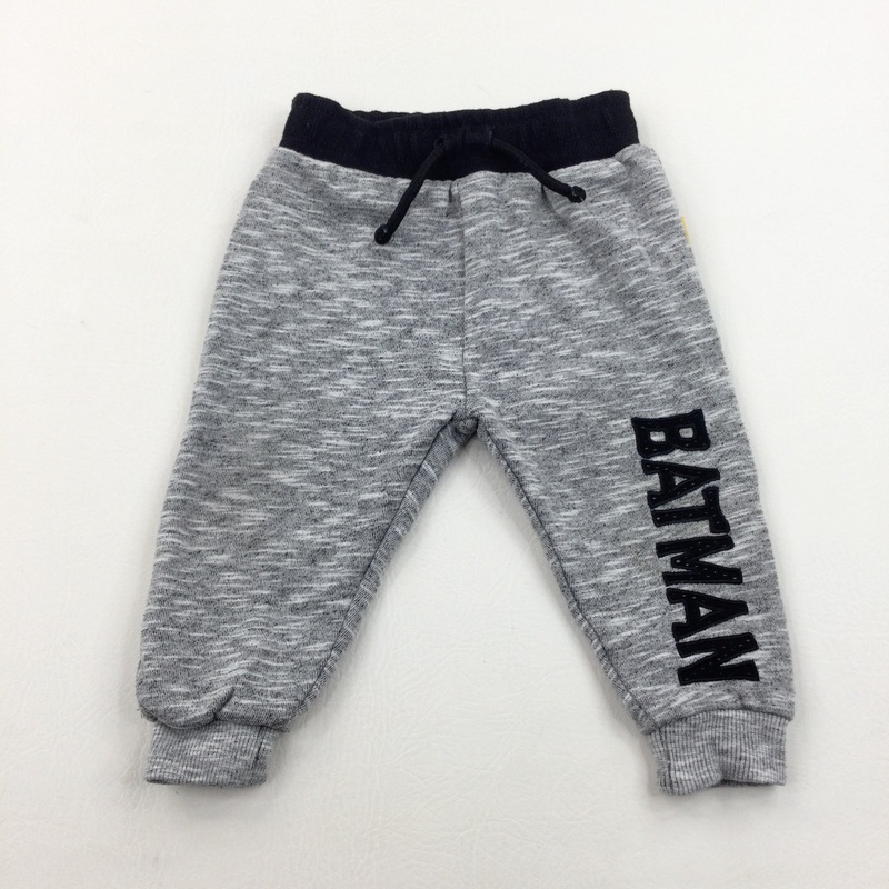 'Batman' Grey & Black Joggers - Boys 12-18 Months