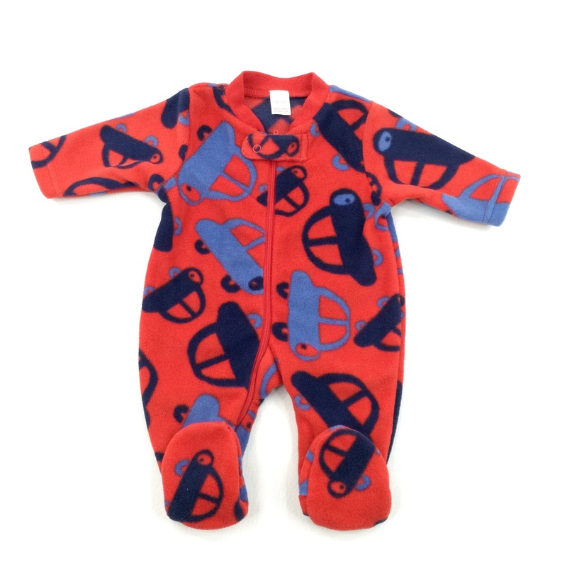 Cars Fleece Red & Blue Sleepsuit - Boys Newborn