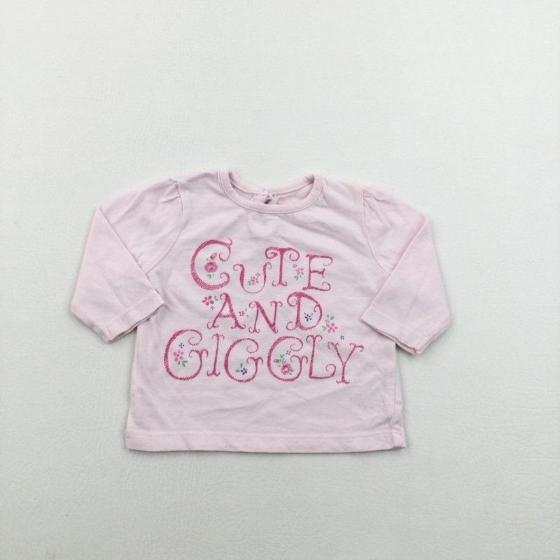 'Cute And Giggly' Flowers Pink Long Sleeve Top - Girls Newborn