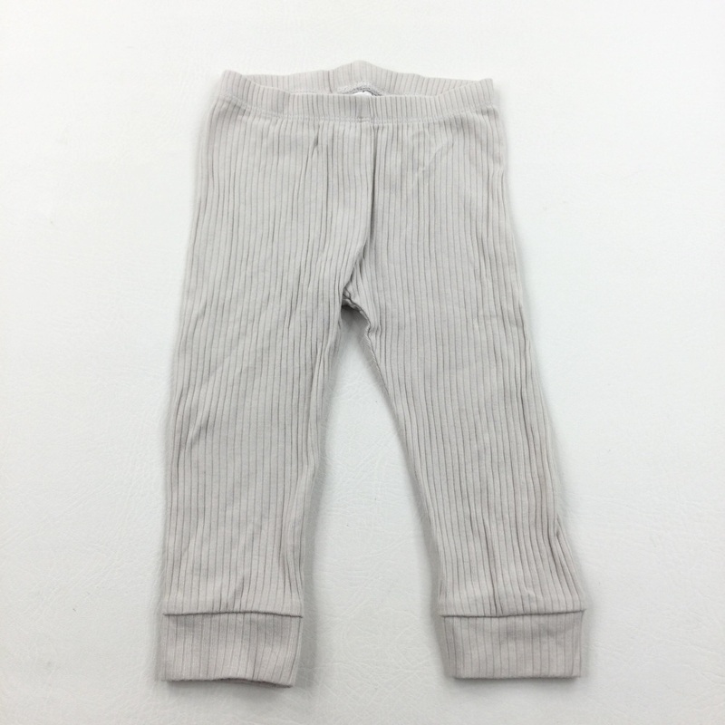 Ribbed Beige Leggings - Girls 12-18 Months