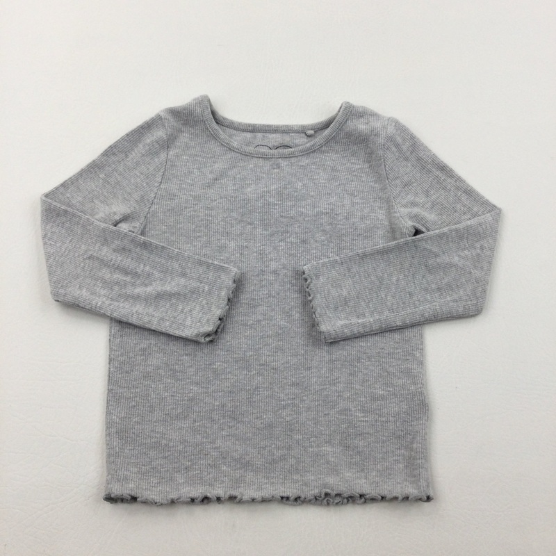 Ribbed Grey Long Sleeve Top - Girls 18-24 Months