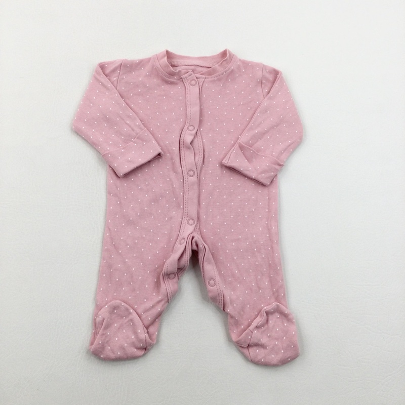 Spotty Pink & White Sleepsuit - Girls Newborn