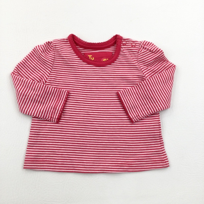 Striped Pink Long Sleeve Top - Girls Newborn
