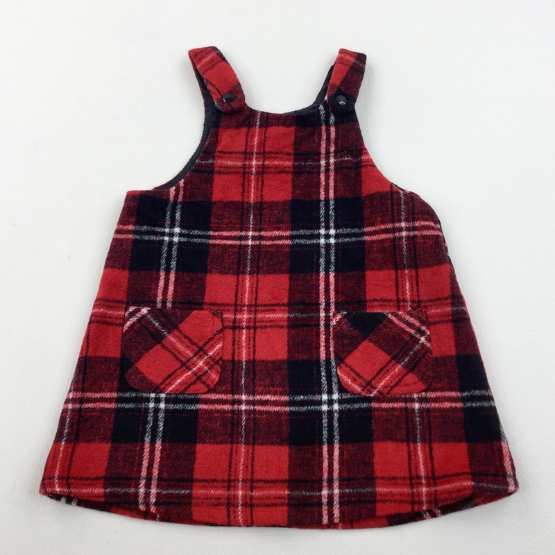 Tartan Red Dungaree Dress - Girls 18-23 Months
